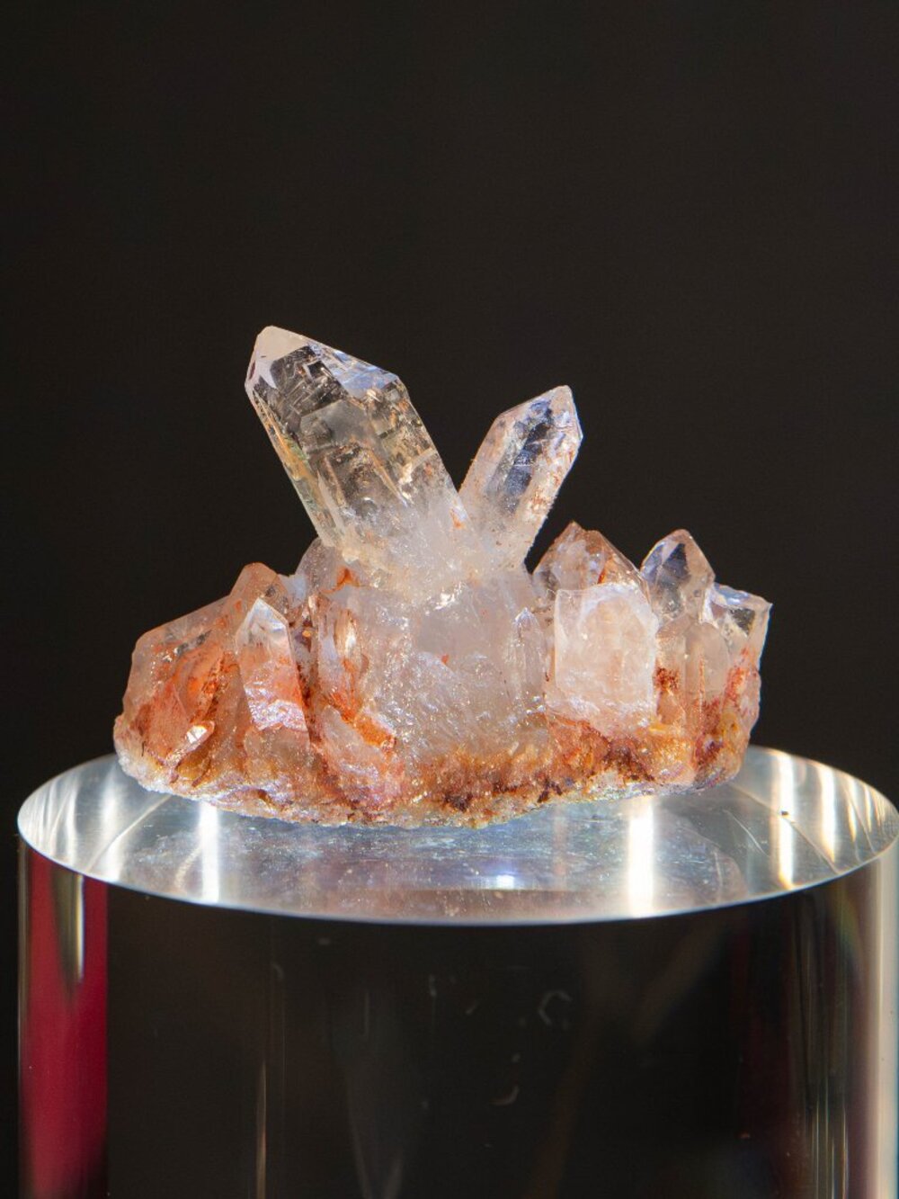 Premium Raw Hematite Included Quartz Crystal Cluster Specimen 1"